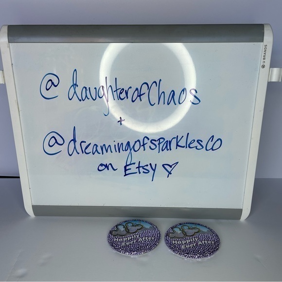 Disney World or Disneyland Castle Inspired ‘Happily Ever After’ Button Pin. - Picture 3 of 3